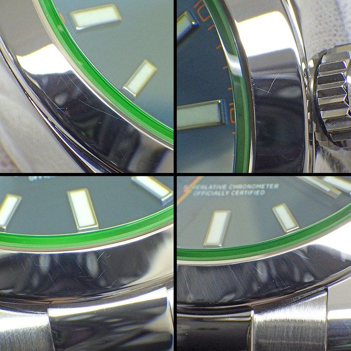 Rolex Watch Milgauss Roulett Luminous Index Hand Sunray Blue Dial Green — view 8