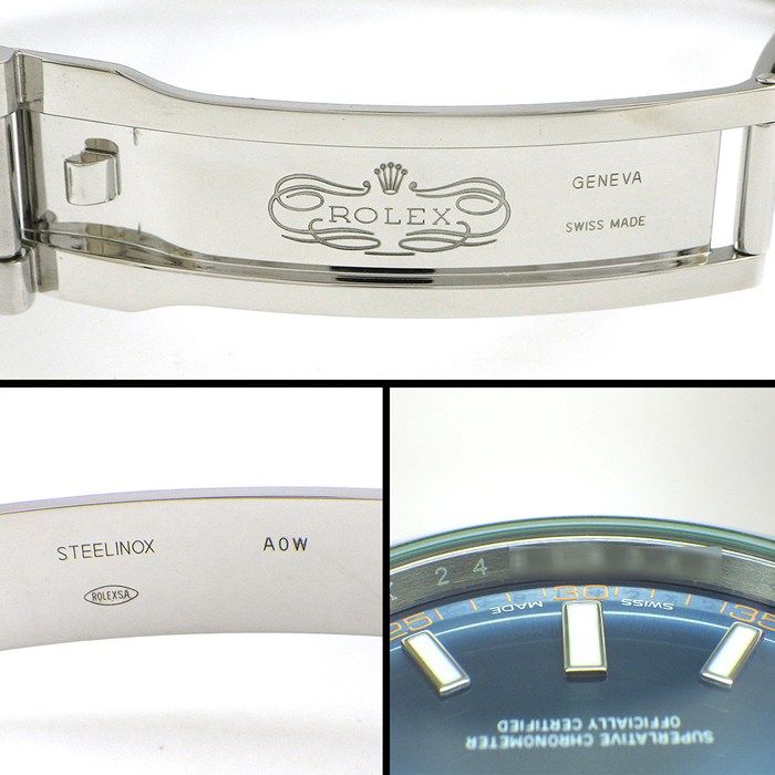 Rolex Watch Milgauss Roulett Luminous Index Hand Sunray Blue Dial Green — view 5