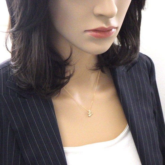 Tiffany & Co Necklace Olive Leaf 1 Point Diamond 18k Pink Gold — view 6