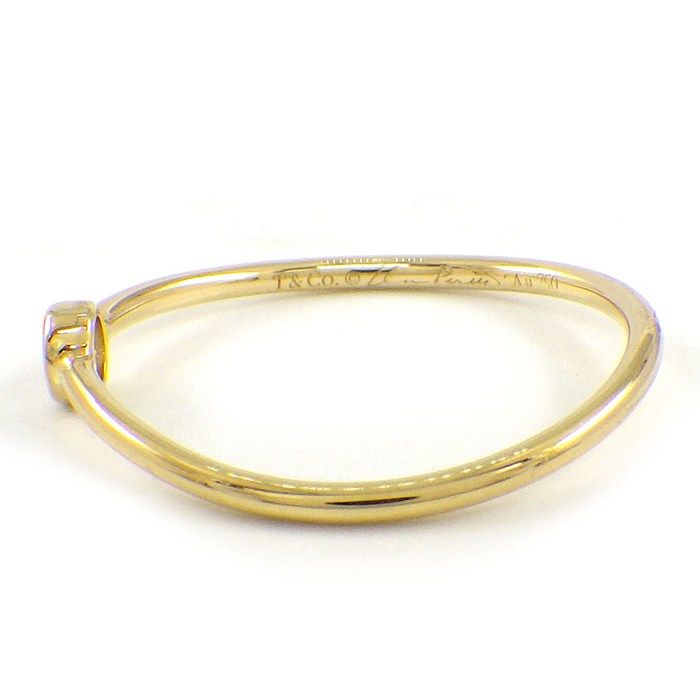 Tiffany & Co Ring Wave Single Row Point Diamond 18k Yellow Gold — view 2