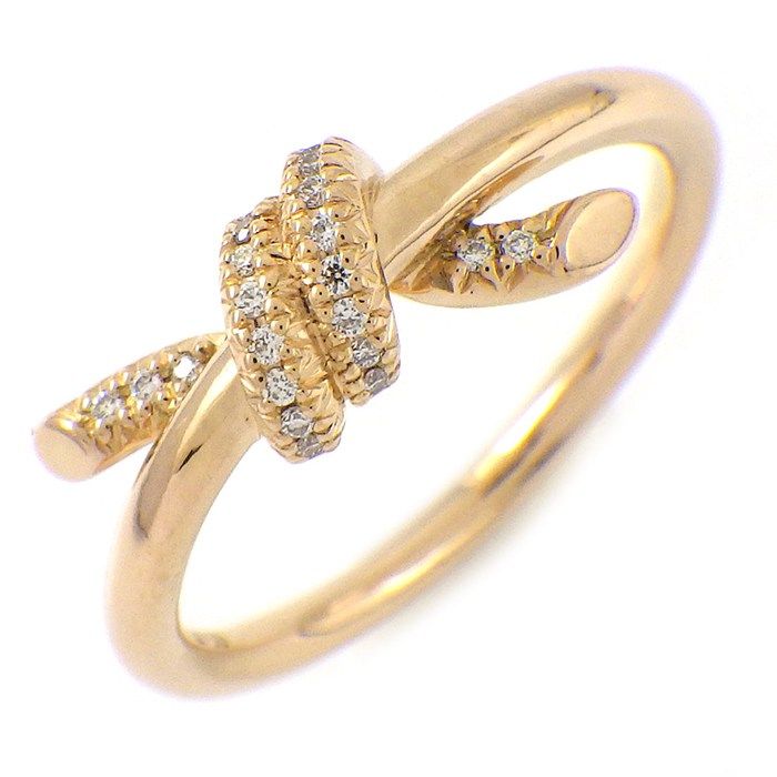 Tiffany & Co Ring Knot Diamond Total 18k Pink Gold