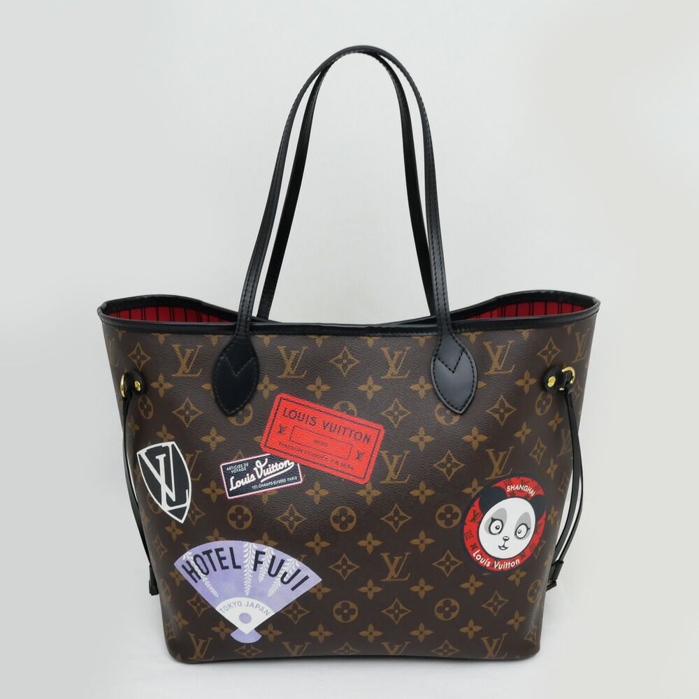 Louis Vuitton Monogram Neverfull My LV World Tour Tote Name Brown — view 9