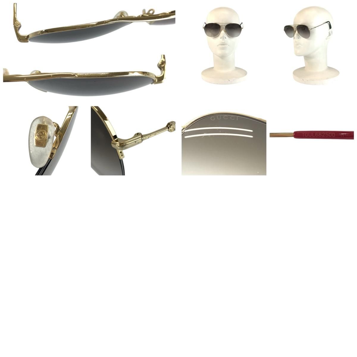 Gucci Gold Gray Metal 007 56 Sunglasses Eyewear — view 9