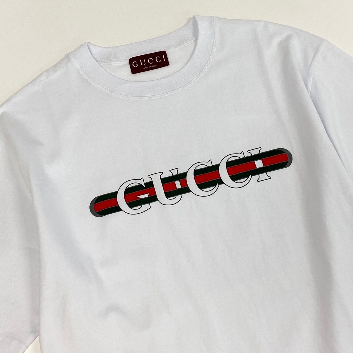 Gucci Sherry Line Front Logo T-Shirt Short Sleeve Top S White — view 3