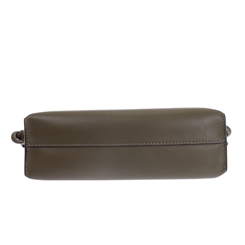 Loewe Flamenco Clutch Mini 2-Way Shoulder Handbag Nappa Calfskin Dark Khaki Gold — view 6