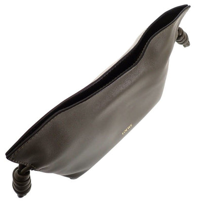 Loewe Flamenco Clutch Mini 2-Way Shoulder Handbag Nappa Calfskin Dark Khaki Gold — view 5