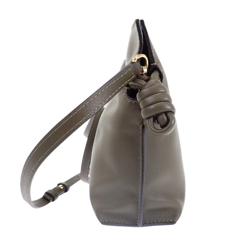 Loewe Flamenco Clutch Mini 2-Way Shoulder Handbag Nappa Calfskin Dark Khaki Gold — view 2