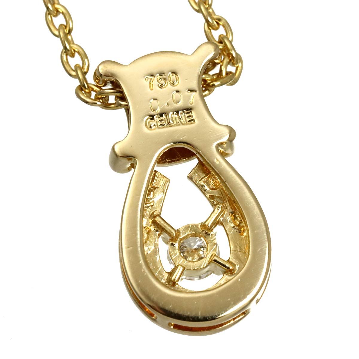 Celine Macadam Diamond Necklace 42 cm 18k YG Yellow Gold — view 4