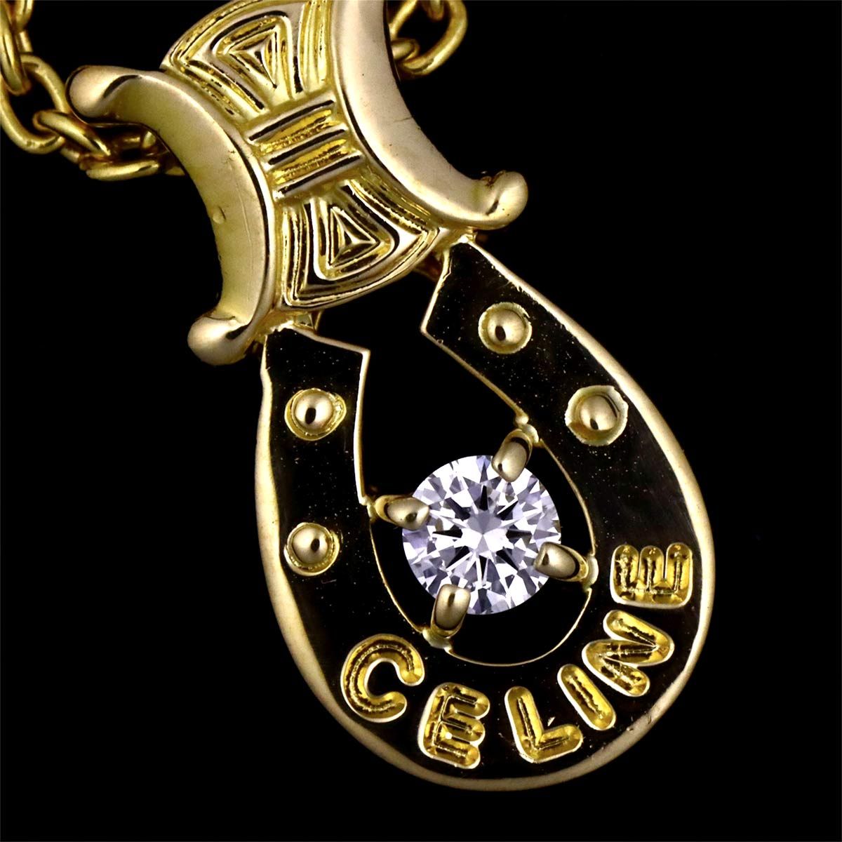 Celine Macadam Diamond Necklace 42 cm 18k YG Yellow Gold — view 7