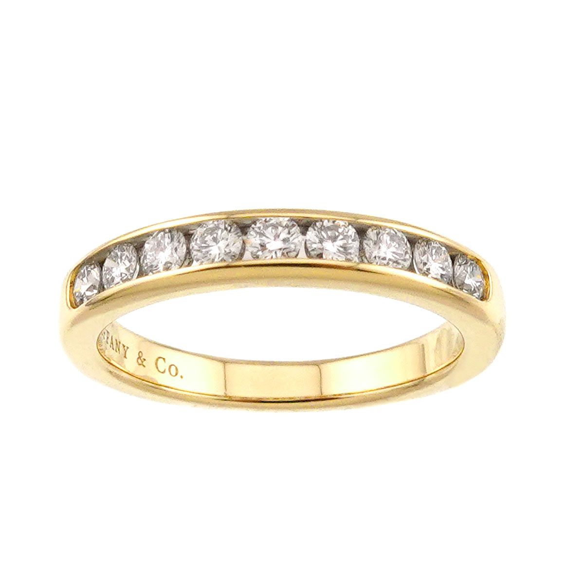 Tiffany & Co Ring Half Diamond 18k YG Yellow Gold 750 — view 2