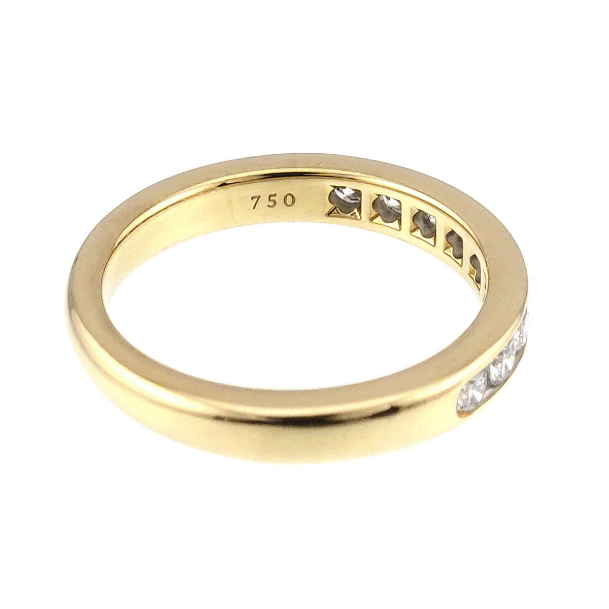 Tiffany & Co Ring Half Diamond 18k YG Yellow Gold 750 — view 4