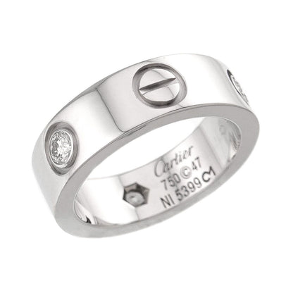 Cartier Love 47 Ring Half Diamond 18k WG White Gold 750 — view 4