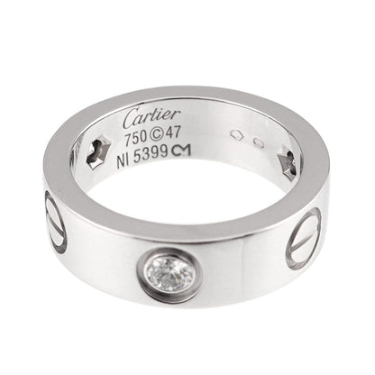 Cartier Love 47 Ring Half Diamond 18k WG White Gold 750 — view 3