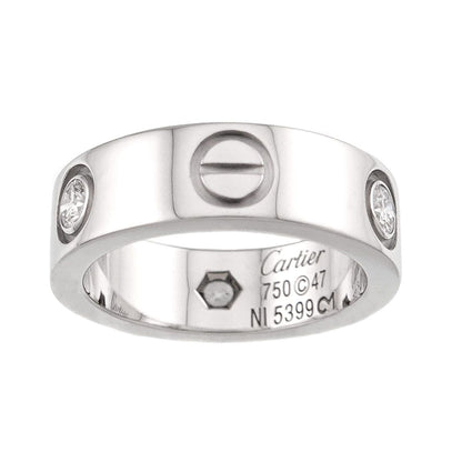 Cartier Love 47 Ring Half Diamond 18k WG White Gold 750 — view 2