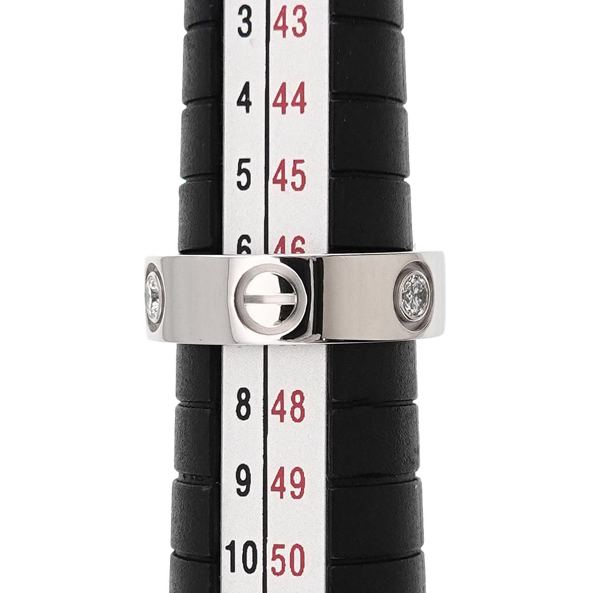 Cartier Love 47 Ring Half Diamond 18k WG White Gold 750 — view 5