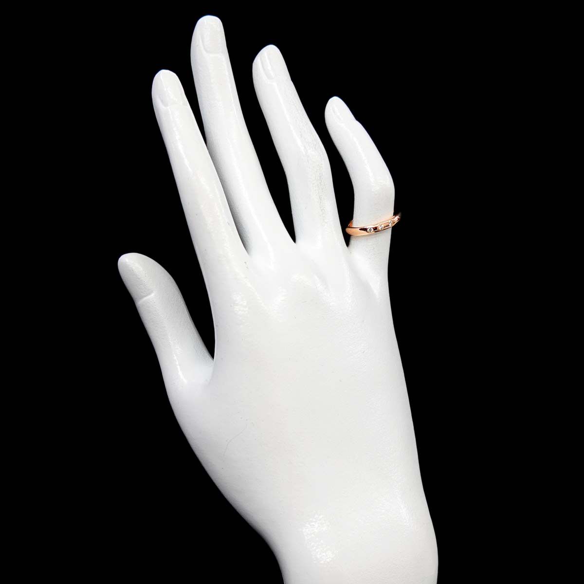 Tiffany & Co Stacking Band Ring Diamond 18k PG Pink Gold 750 — view 6