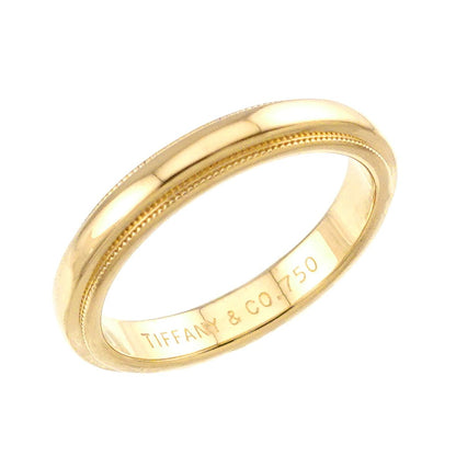 Tiffany & Co Milgrain Band Ring 18k YG Yellow Gold 750 Together — view 4