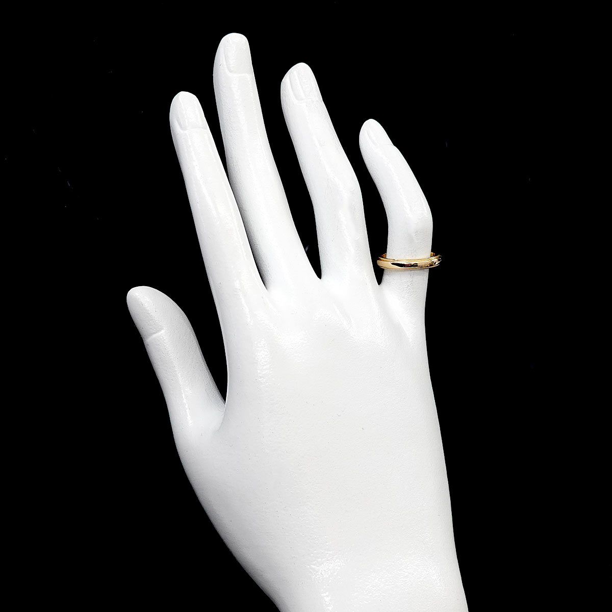 Tiffany & Co Milgrain Band Ring 18k YG Yellow Gold 750 Together — view 6