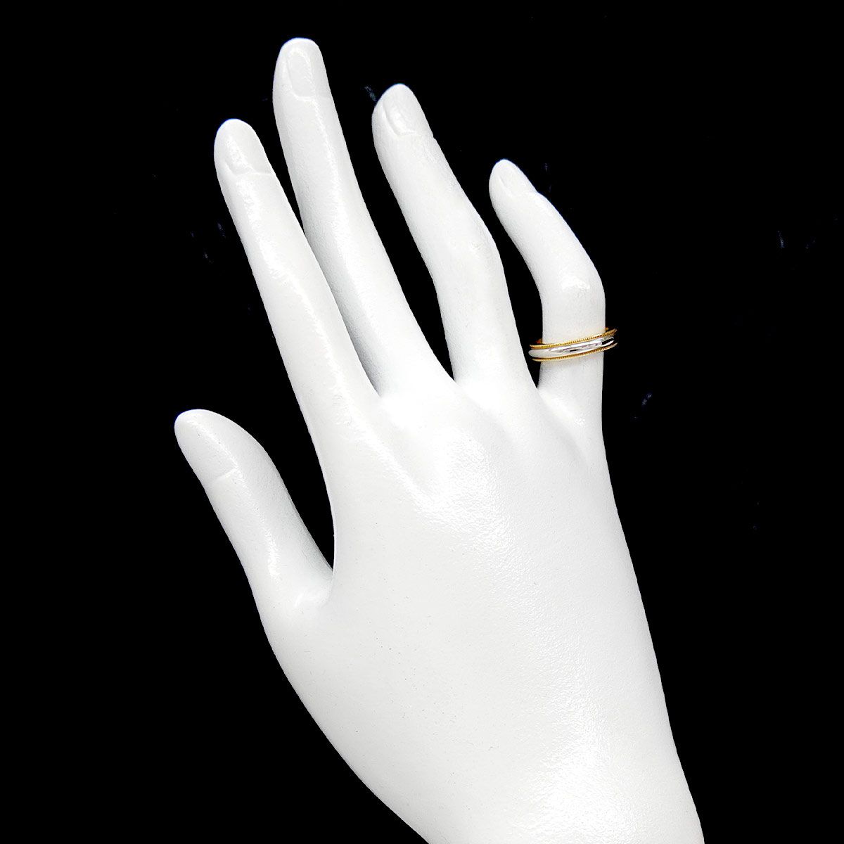 Tiffany & Co Milgrain Band Ring Pt 18k YG 750 Together — view 6