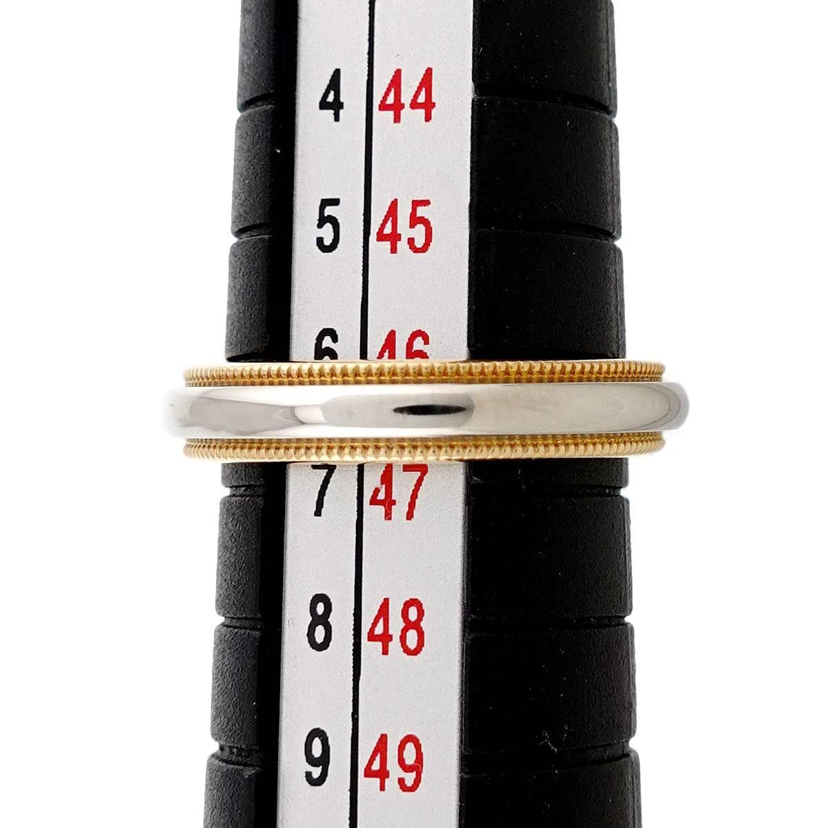 Tiffany & Co Milgrain Band Ring Pt 18k YG 750 Together — view 5