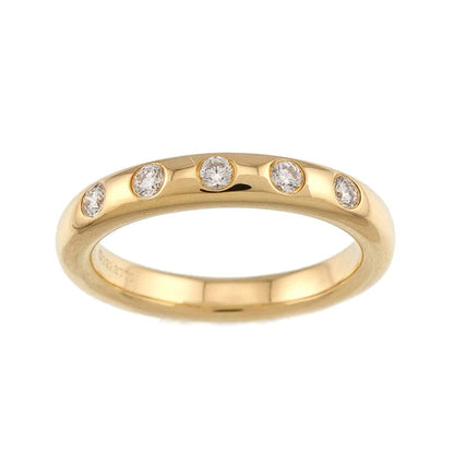 Tiffany & Co Stacking Band Ring Diamond 18k YG Yellow Gold 750 — view 2