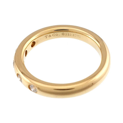 Tiffany & Co Stacking Band Ring Diamond 18k YG Yellow Gold 750 — view 4