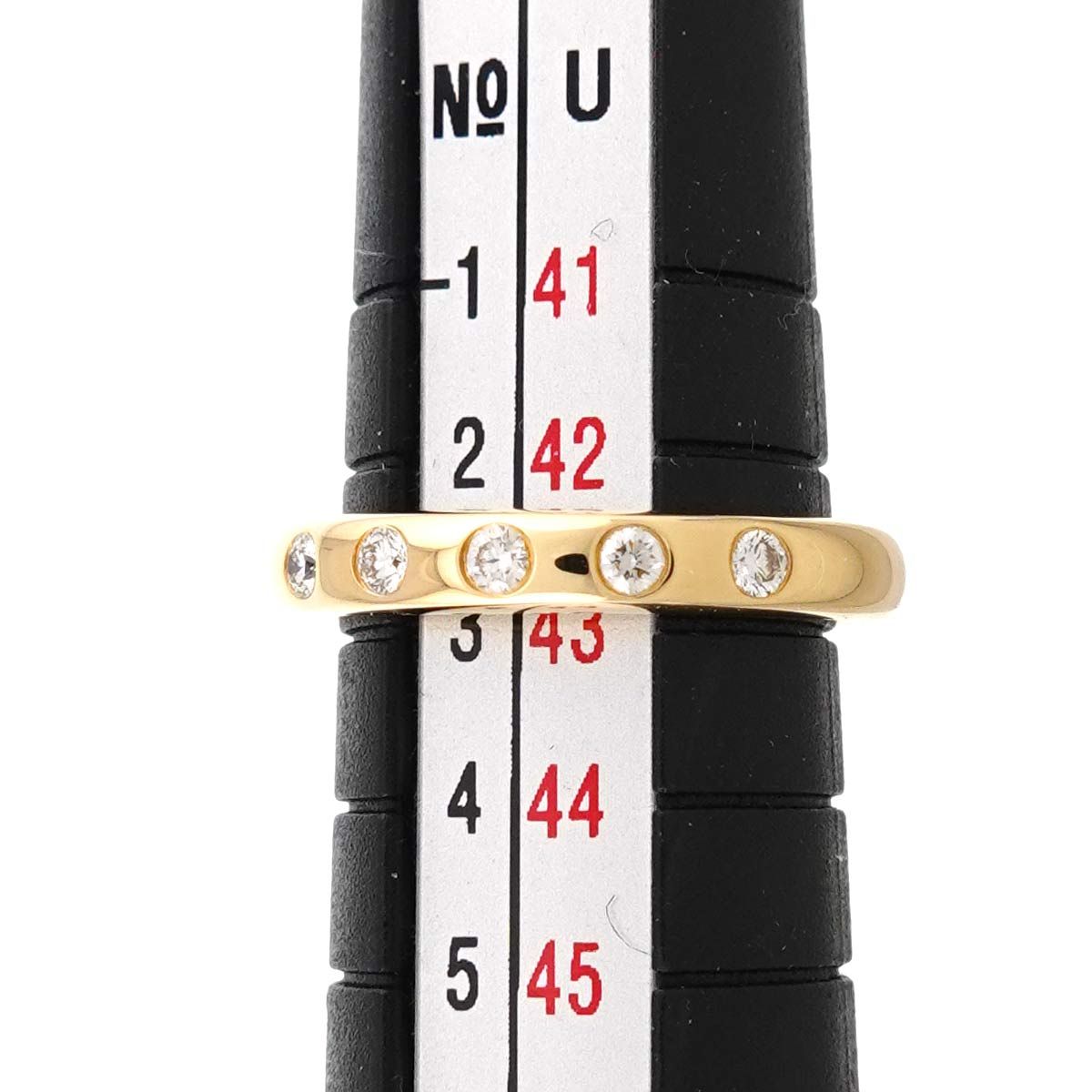 Tiffany & Co Stacking Band Ring Diamond 18k YG Yellow Gold 750 — view 6