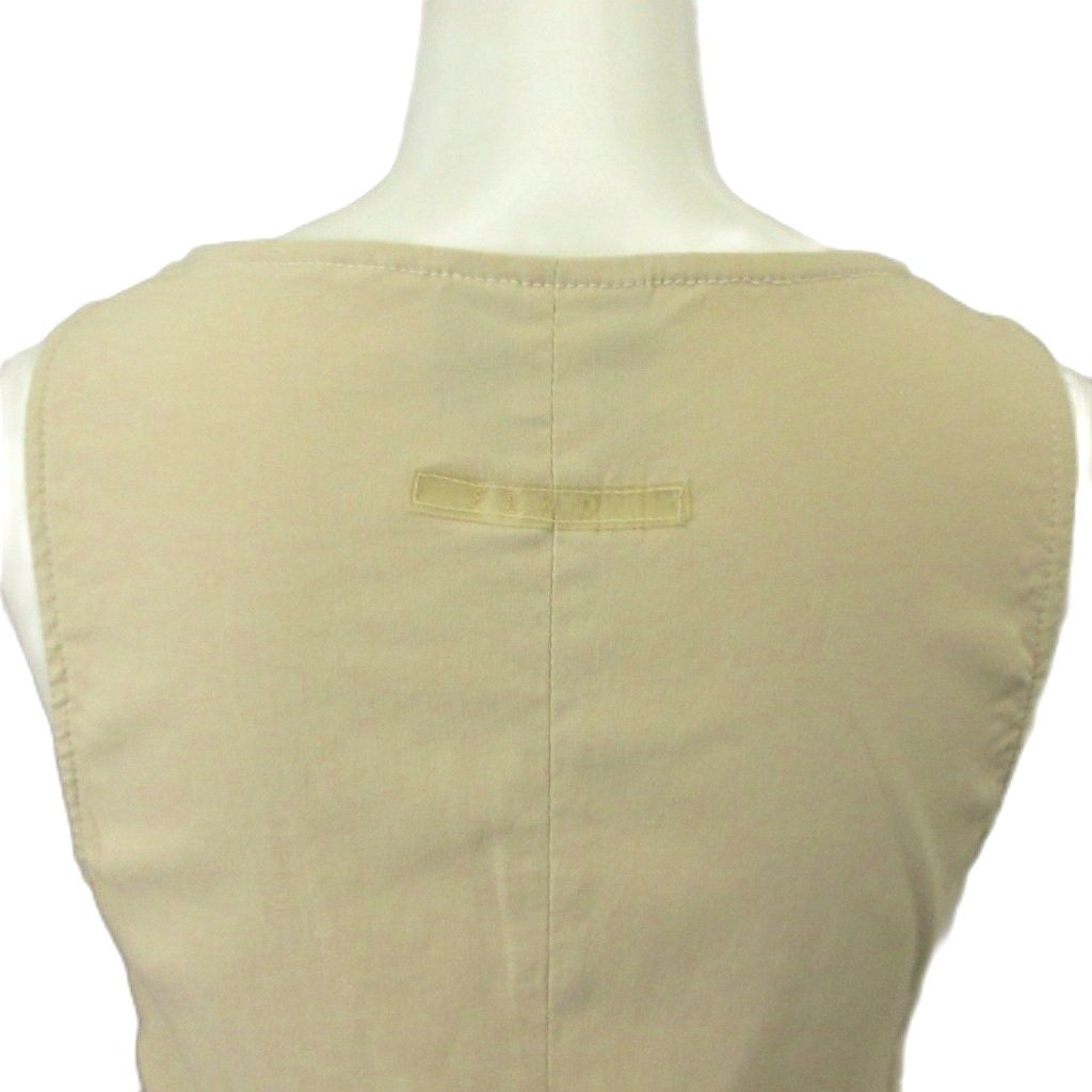 Fendi Dress 38 Beige Sleeveless Embossed Round Neck Knee Length MD — view 5