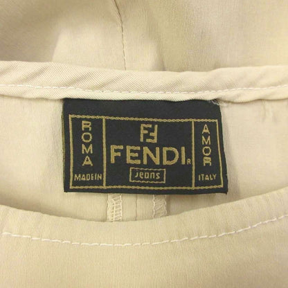 Fendi Dress 38 Beige Sleeveless Embossed Round Neck Knee Length MD — view 6