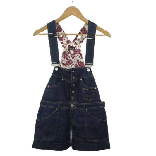Dolce & Gabbana Denim All in One Shorts 24 Indigo Short Length Floral Pattern