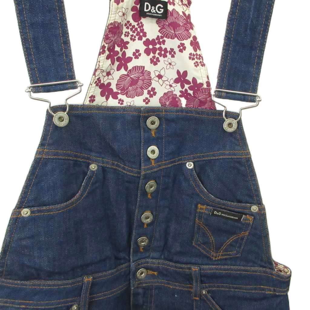 Dolce & Gabbana Denim All in One Shorts 24 Indigo Short Length Floral Pattern — view 3