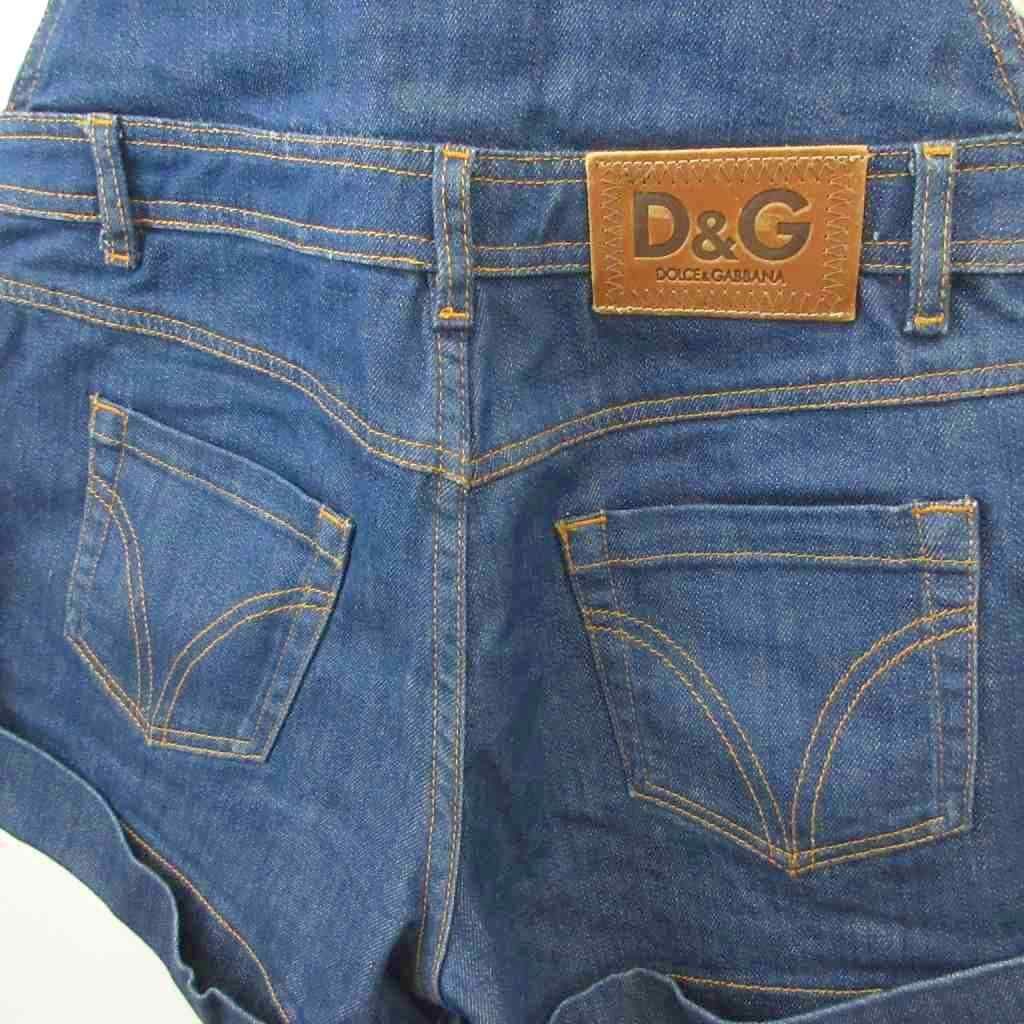 Dolce & Gabbana Denim All in One Shorts 24 Indigo Short Length Floral Pattern — view 6