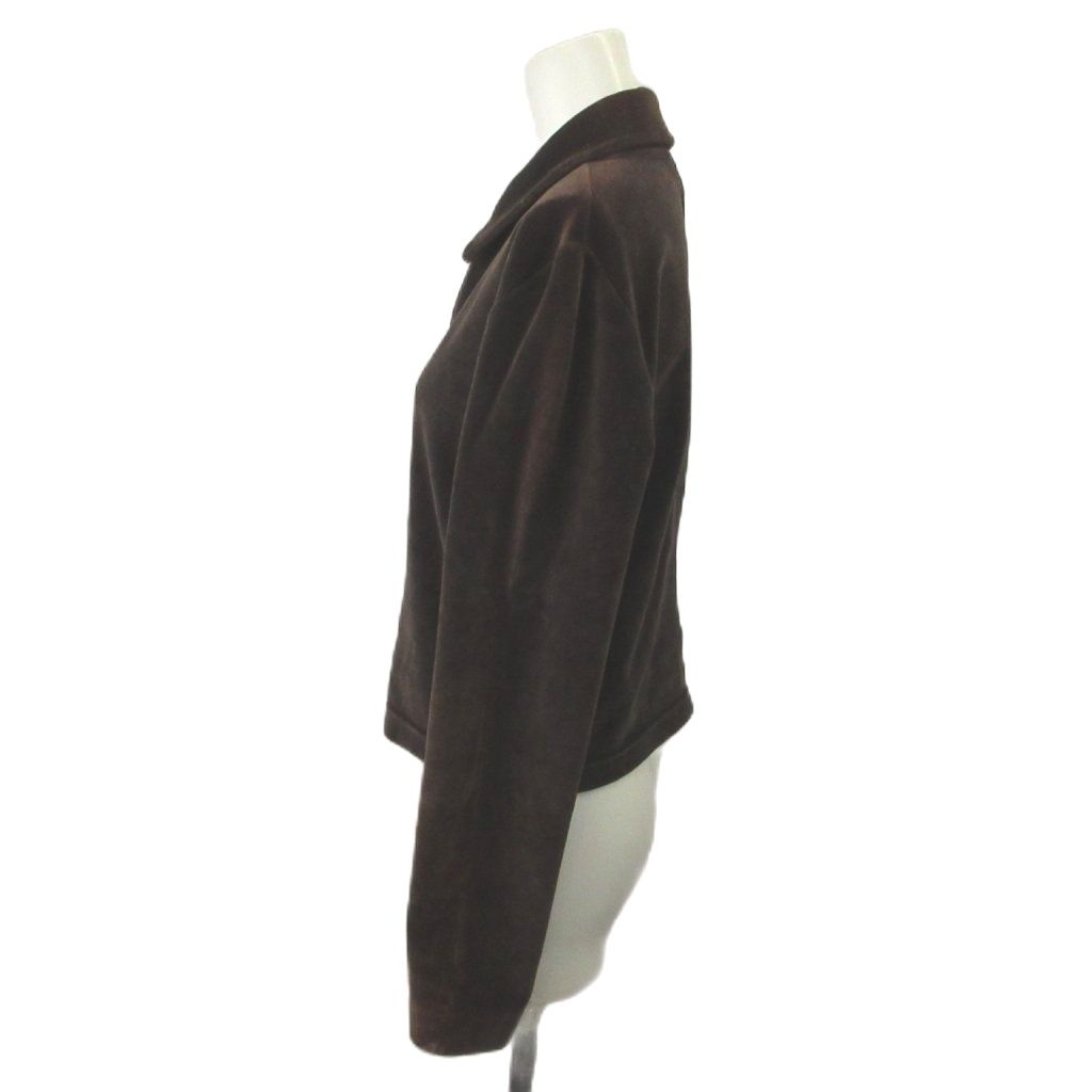 Gucci Shirt Blouse M Brown Regular Color Long Sleeve Velour MD — view 3