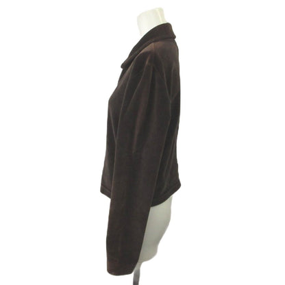 Gucci Shirt Blouse M Brown Regular Color Long Sleeve Velour MD — view 3