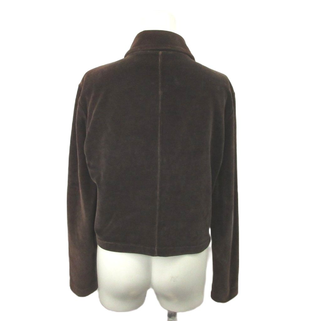 Gucci Shirt Blouse M Brown Regular Color Long Sleeve Velour MD — view 2