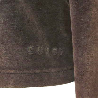 Gucci Shirt Blouse M Brown Regular Color Long Sleeve Velour MD — view 5