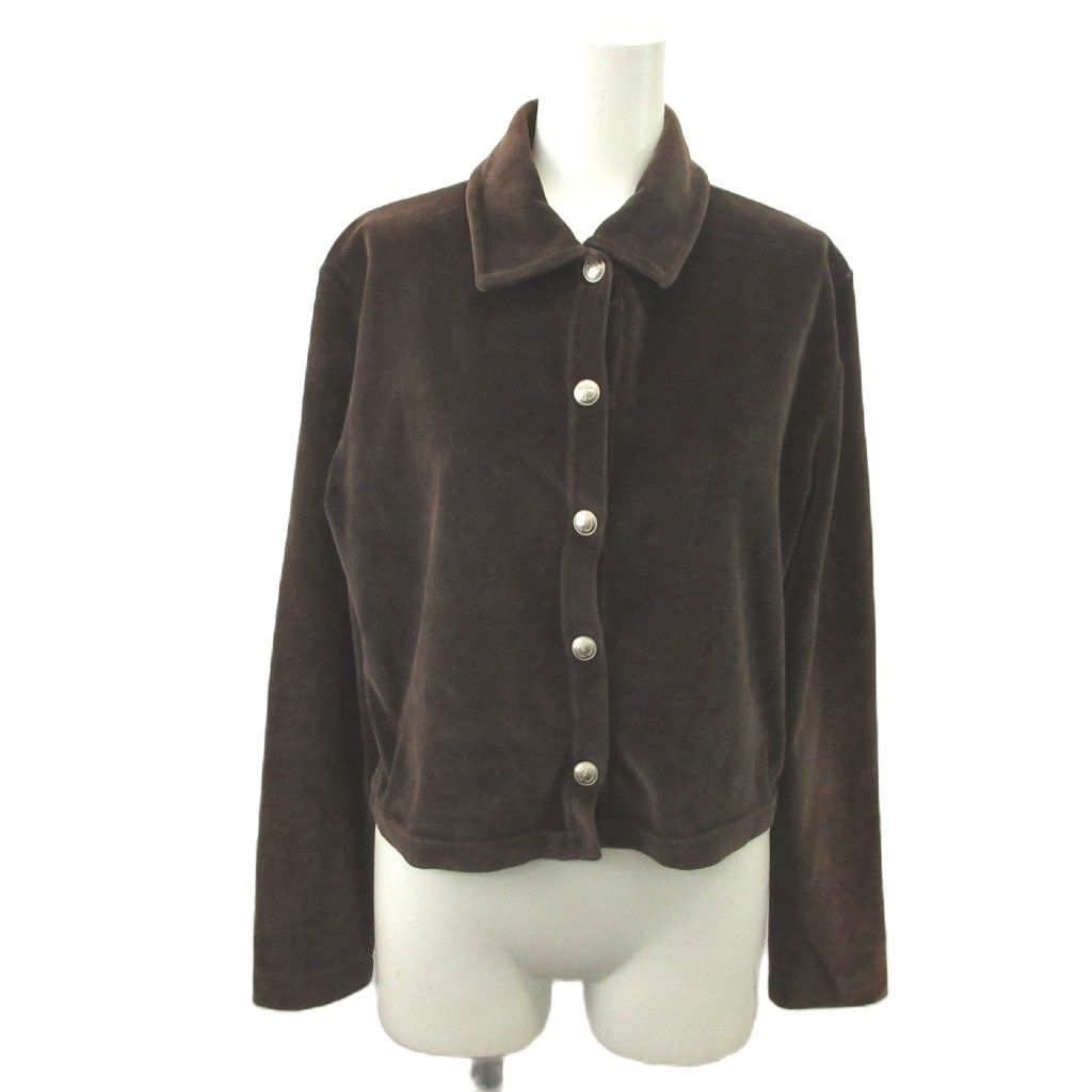 Gucci Shirt Blouse M Brown Regular Color Long Sleeve Velour MD