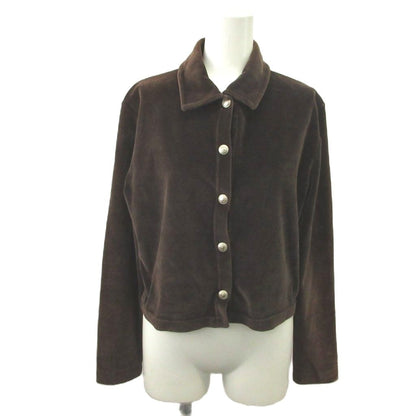 Gucci Shirt Blouse M Brown Regular Color Long Sleeve Velour MD