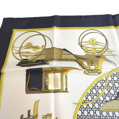 Hermes Carre 90 les Voitures a Transformation Silk Scarf Neckwear Black — view 5