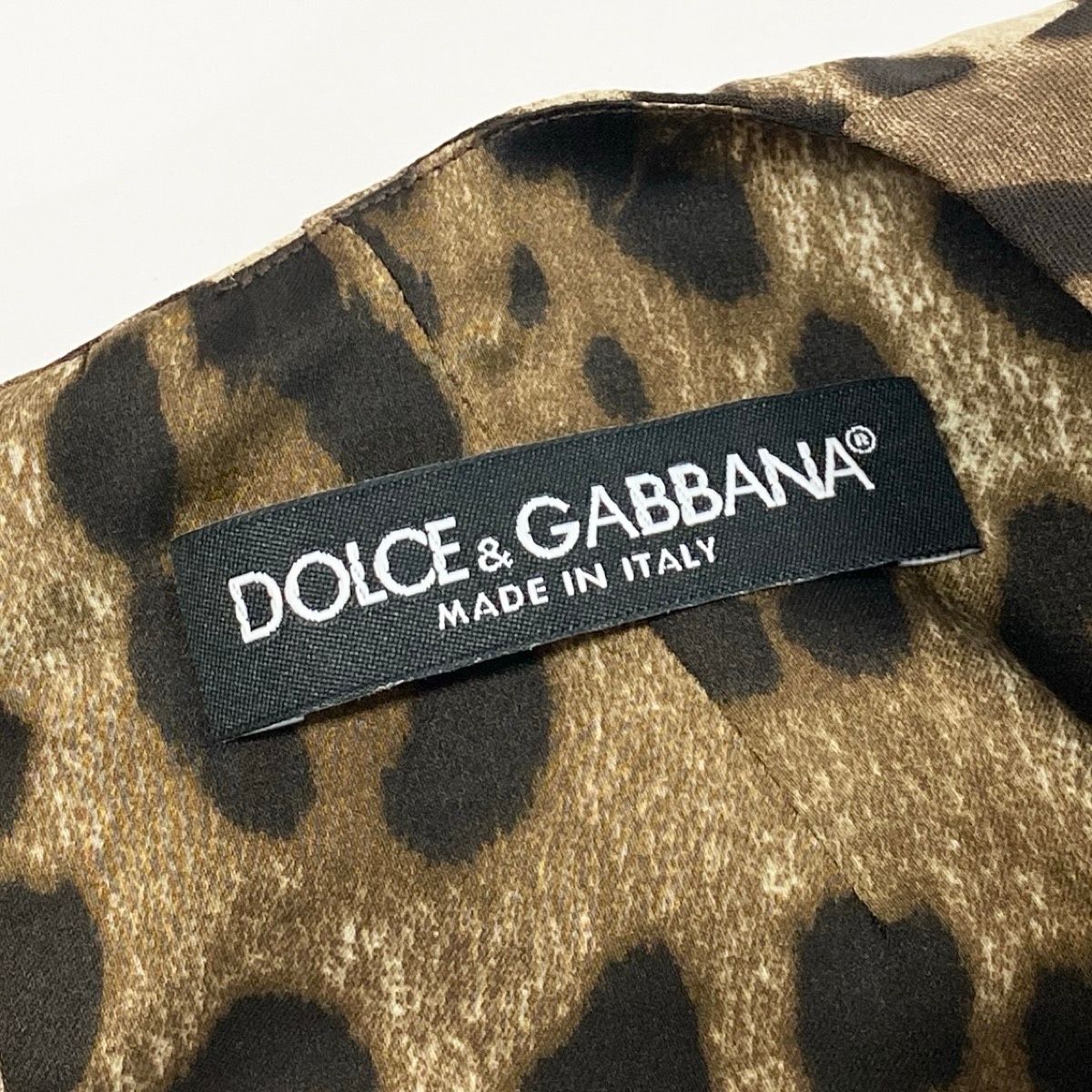 Dolce & Gabbana Leopard Silk Dress Sleeve Ruffle Long 38 Beige Brown — view 9