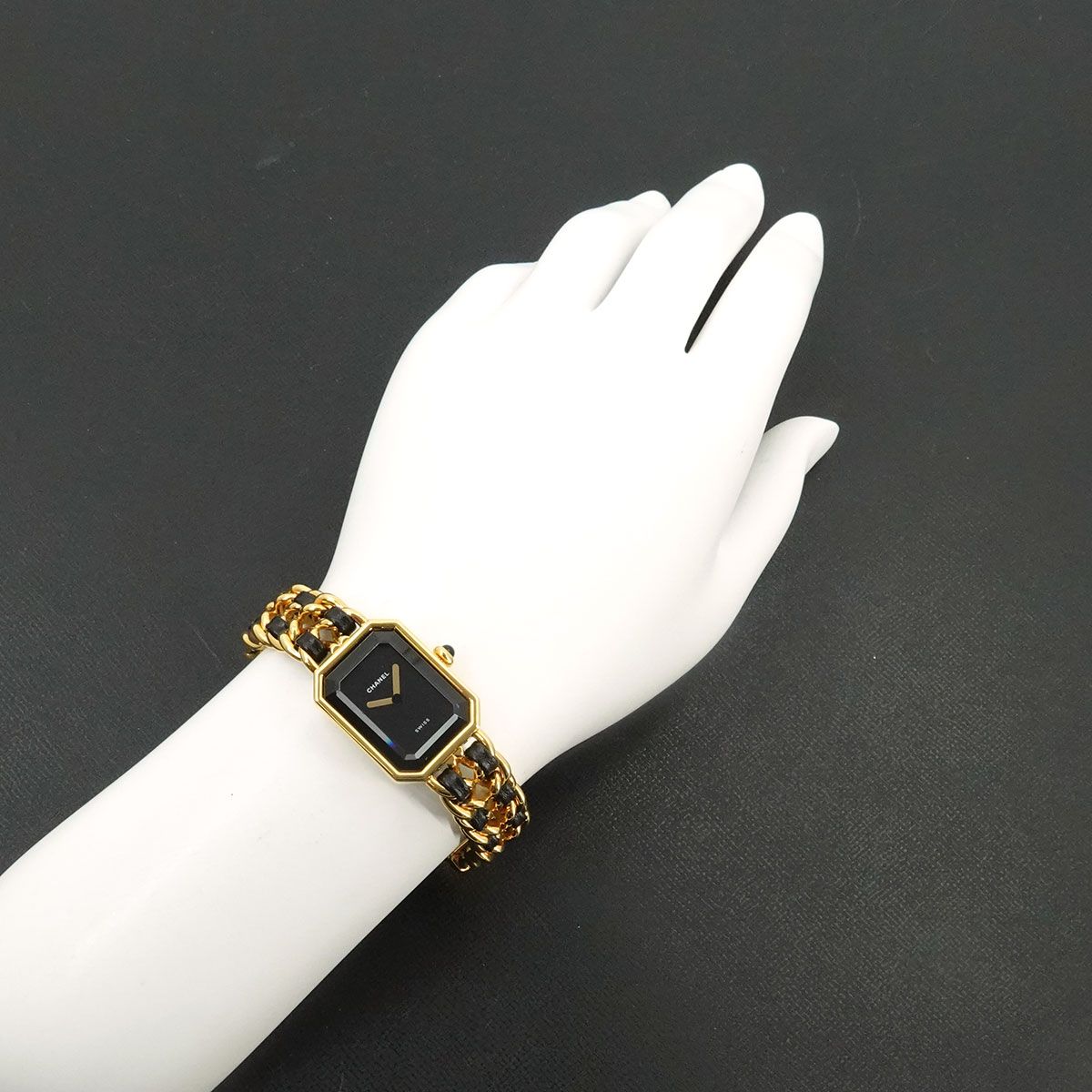 Chanel Premiere S Vintage Watch Black Gold Quartz — view 3