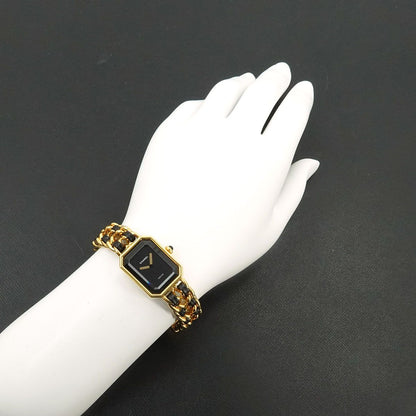 Chanel Premiere S Vintage Watch Black Gold Quartz — view 3