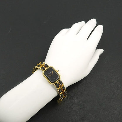 Chanel Premiere S Vintage Watch Black Gold Quartz — view 3