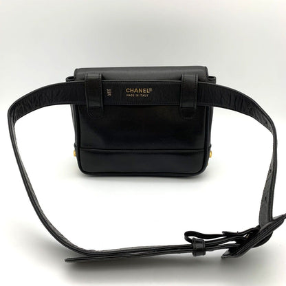 Chanel Waist Bag Triple CC Logo Leather Black — view 5