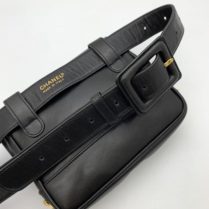 Chanel Waist Bag Triple CC Logo Leather Black — view 6