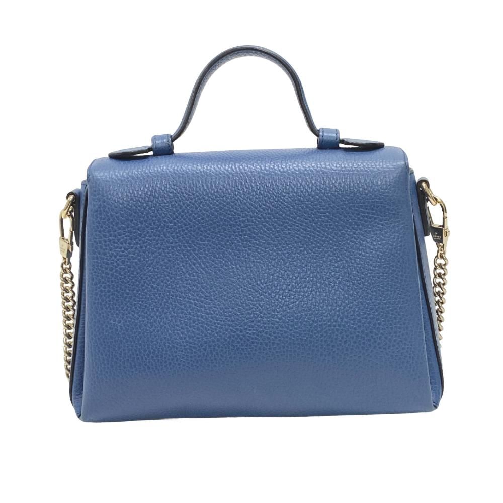 Gucci 2-Way Leather Shoulder Bag Blue — view 2