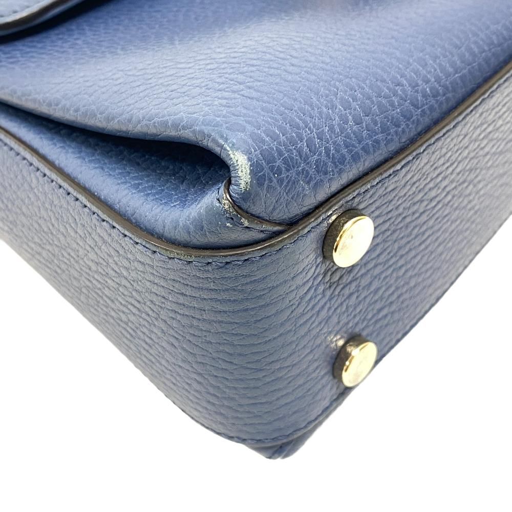 Gucci 2-Way Leather Shoulder Bag Blue — view 5