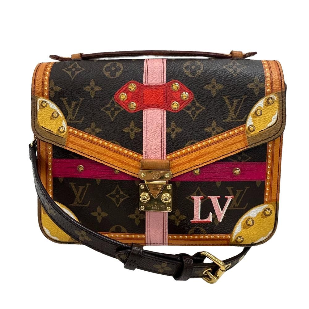 Louis Vuitton Summer Trunk Pochette Metis Monogram Leather Shoulder Bag Brown