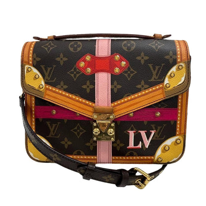 Louis Vuitton Summer Trunk Pochette Metis Monogram Leather Shoulder Bag Brown