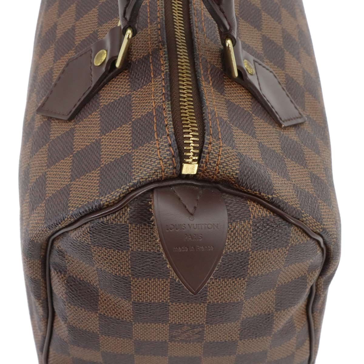 Louis Vuitton Damier Speedy 25 Hand Bag Ebene Brown Gold — view 8
